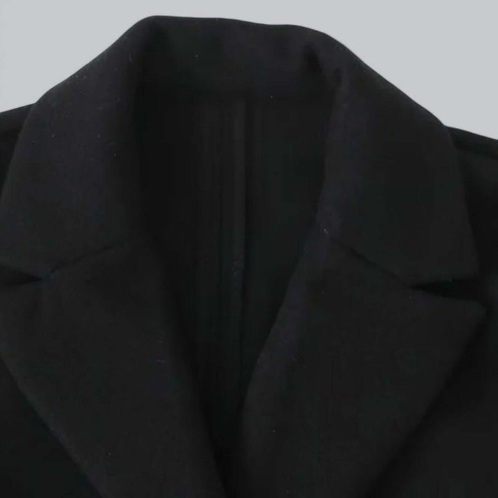 Women's Open Front Longline Wool Coat Elegant Trench
