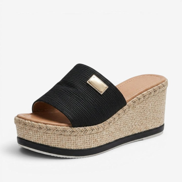 Women's Open Toe Slip-On Espadrille Wedge Sandals