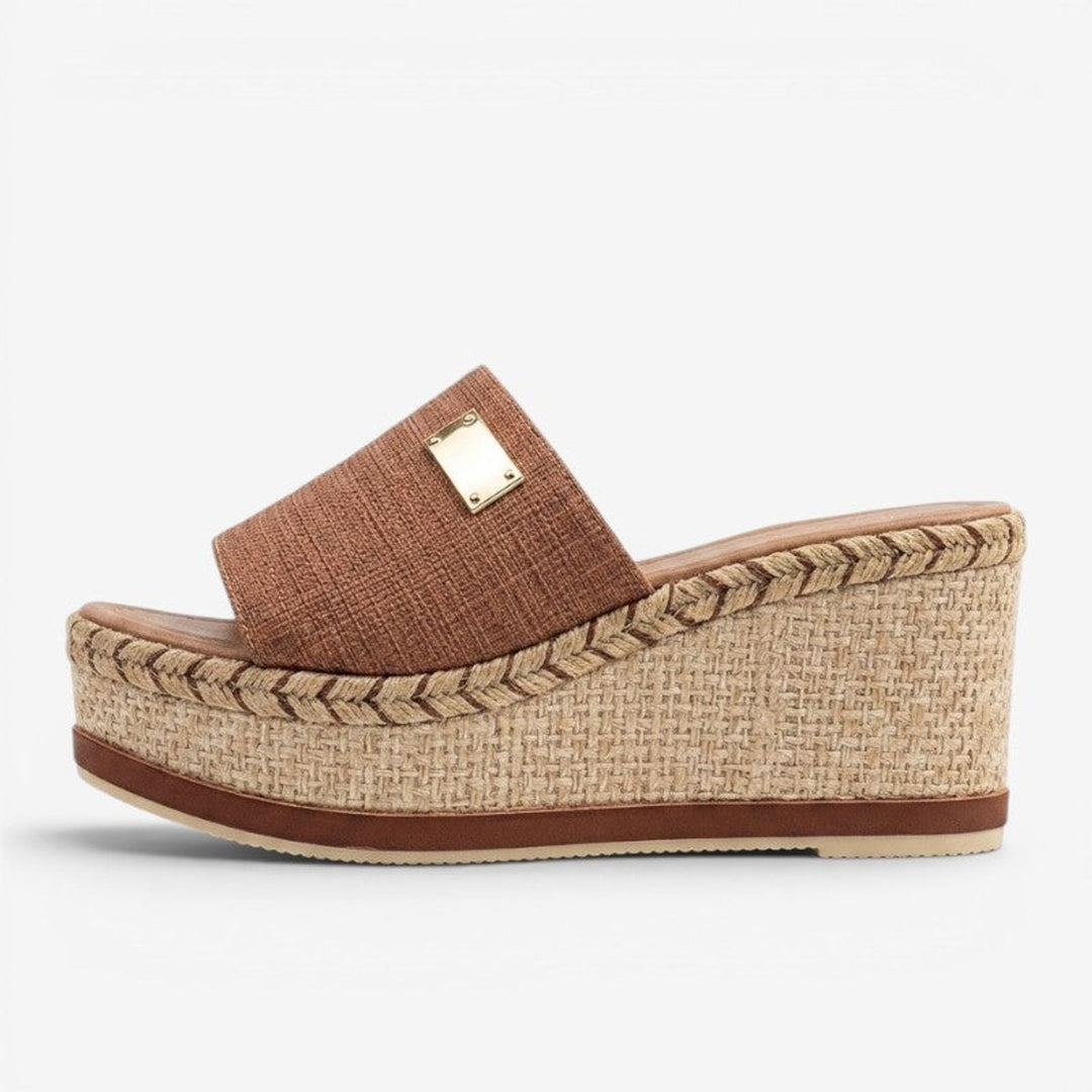 Women's Open Toe Slip-On Espadrille Wedge Sandals