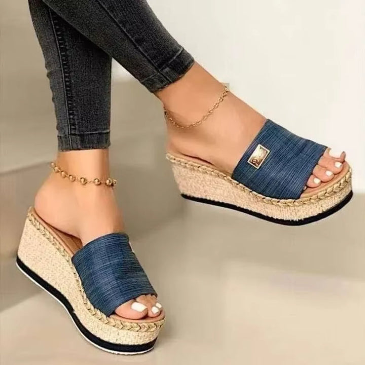 Women's Open Toe Slip-On Espadrille Wedge Sandals