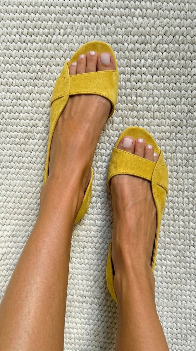 Women's Open-Toe Suede Back-Strap Flat Sandals