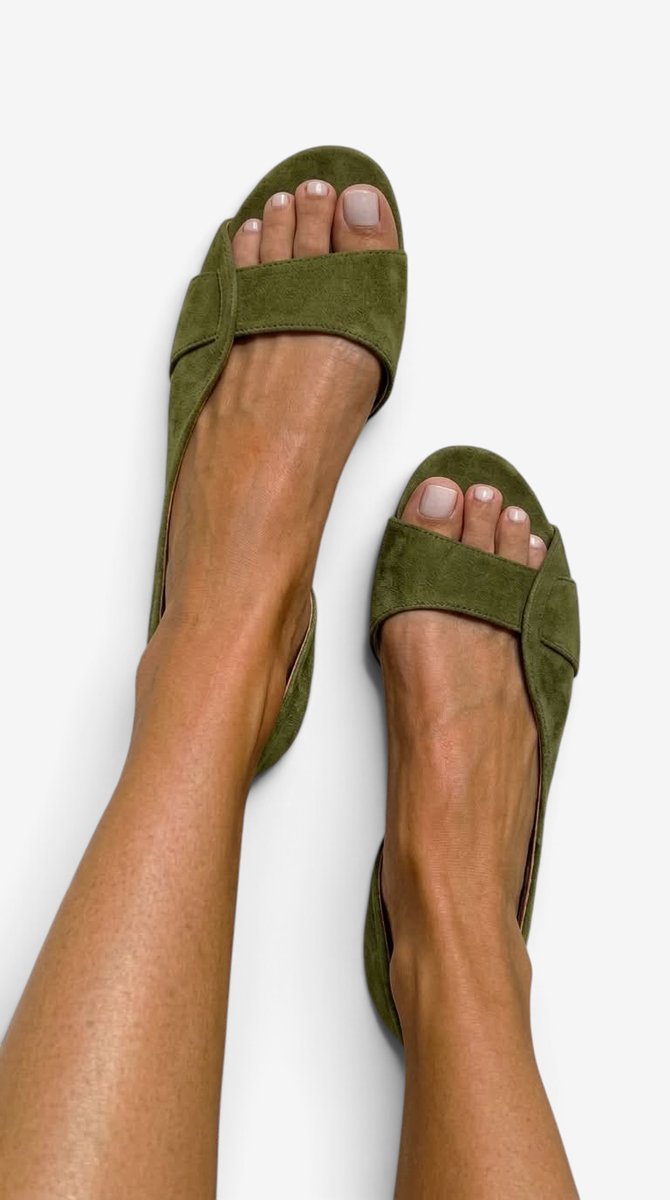 Women's Open-Toe Suede Back-Strap Flat Sandals