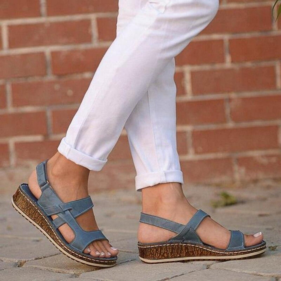 Women's Orthopaedic Open-Toe Platform Sandals Adjustable Ankle Strap