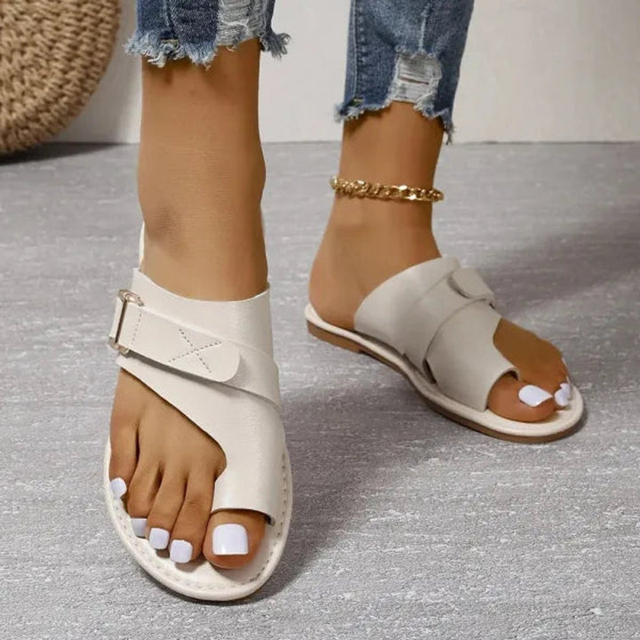 Women's Orthopedic Bunion-Correcting Faux Leather Slip-On Sandals