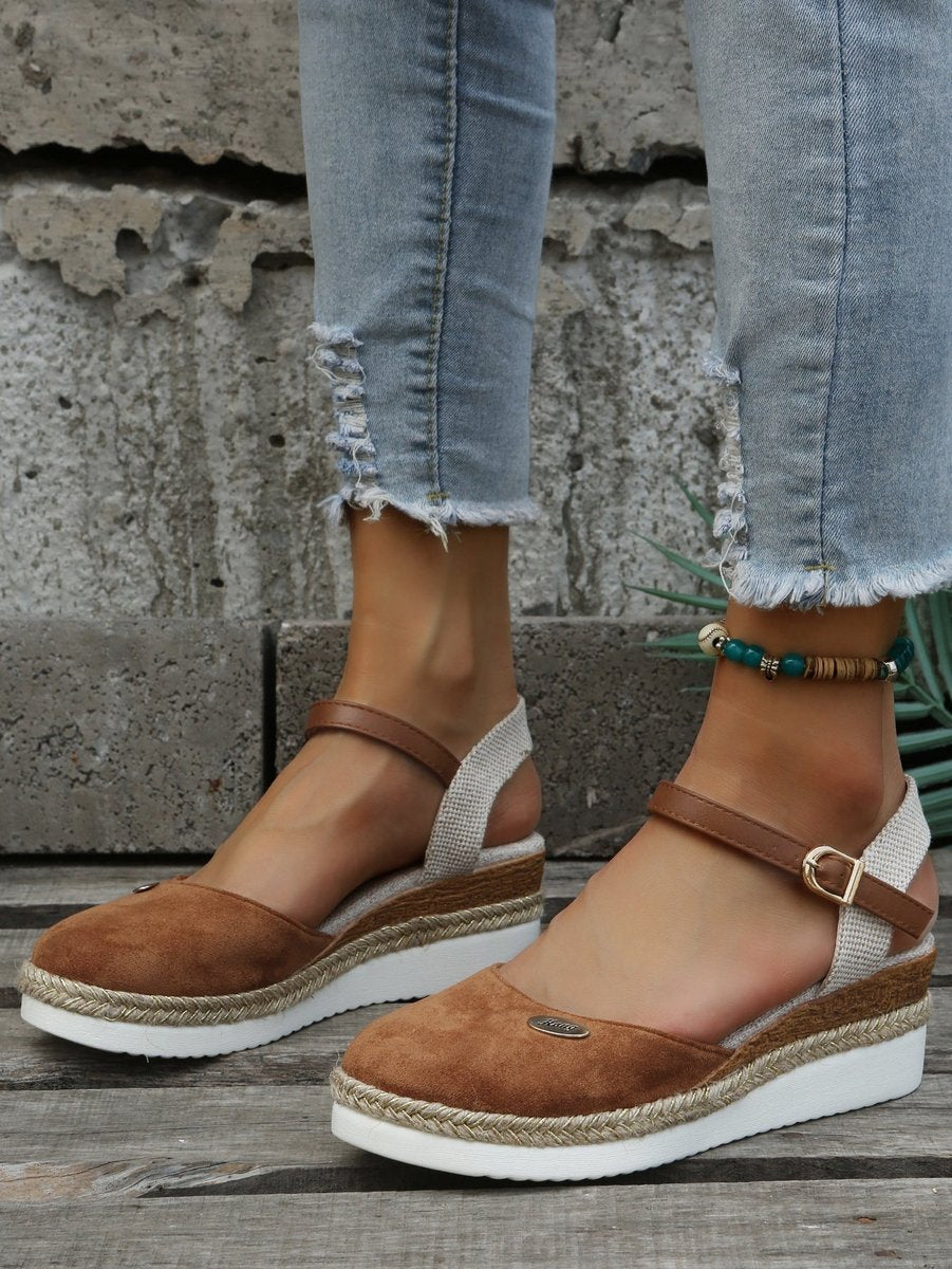 Women's Orthopedic Espadrille Wedge Ankle Strap Sandals