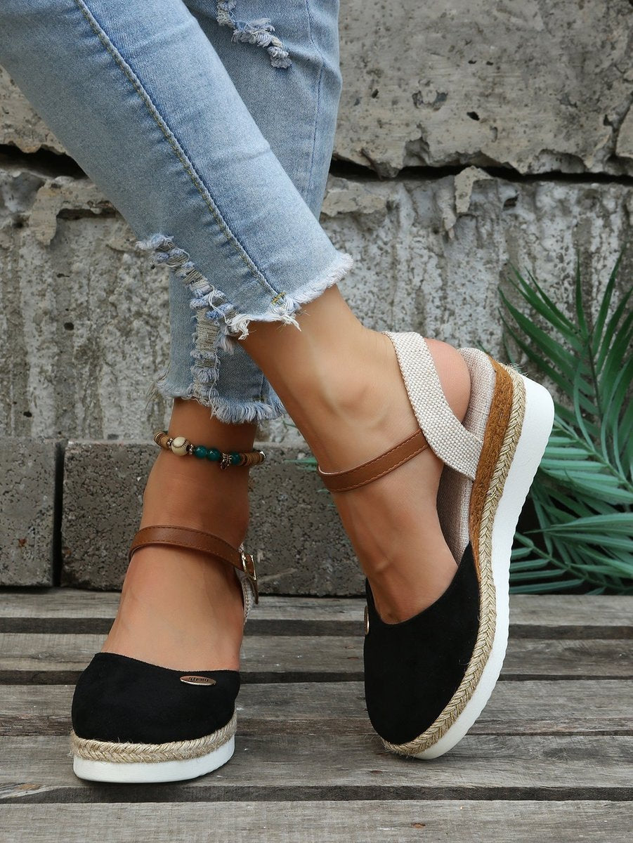 Women's Orthopedic Espadrille Wedge Ankle Strap Sandals