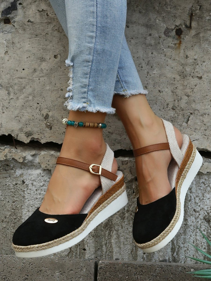 Women's Orthopedic Espadrille Wedge Ankle Strap Sandals
