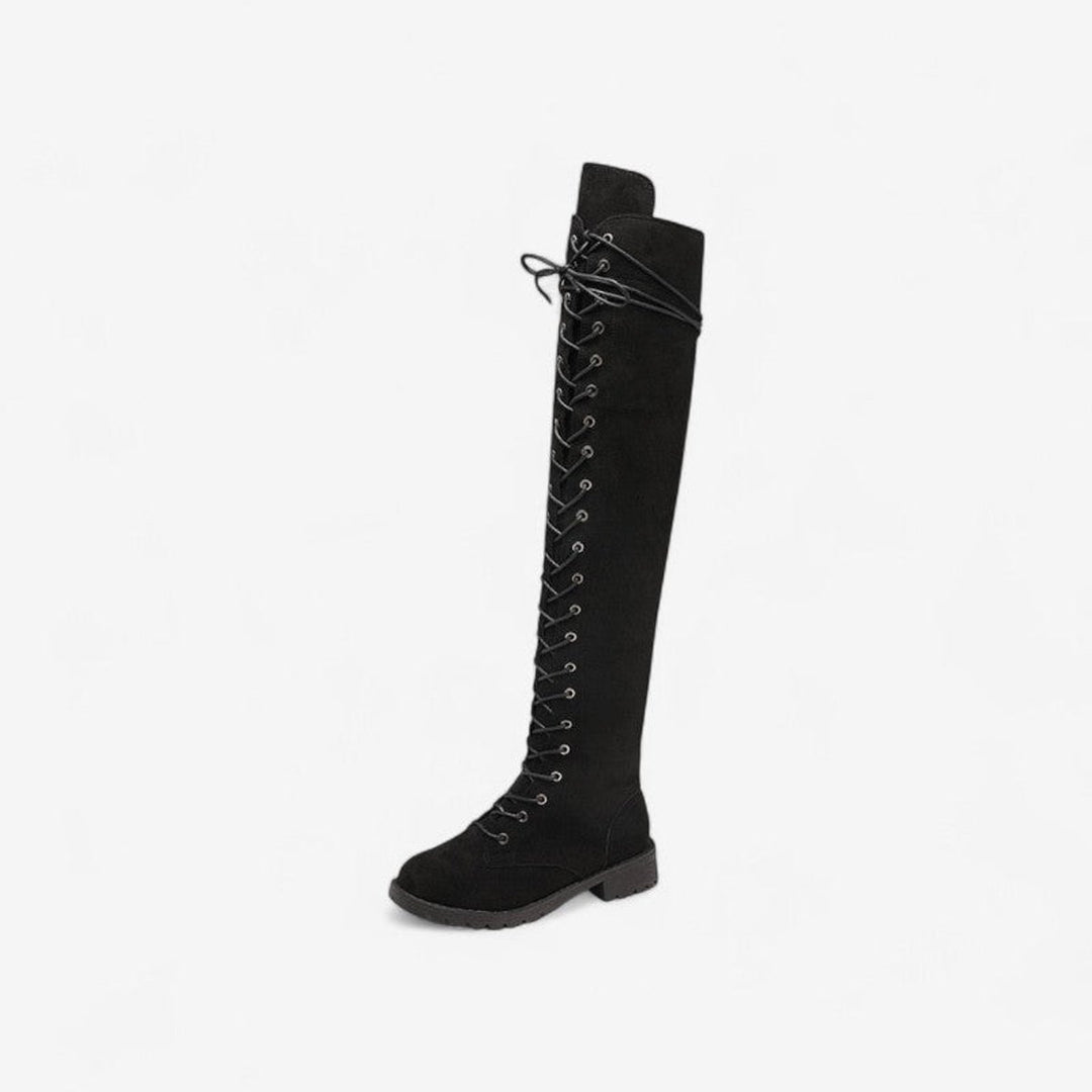 Women's Over-the-Knee Lace-Up Flat Knee-High Boots