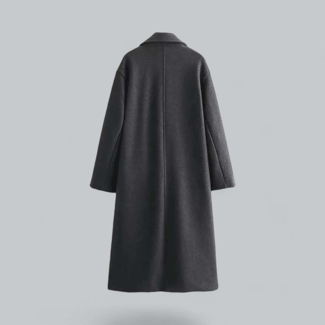 Women's Oversized Double-Breasted Wool Coat Long Trench Coat