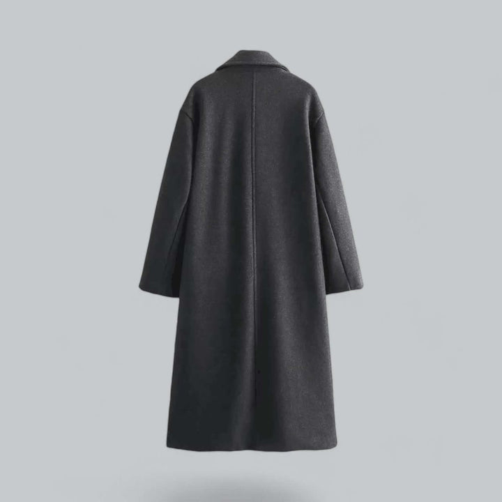 Women's Oversized Double-Breasted Wool Coat Long Trench Coat