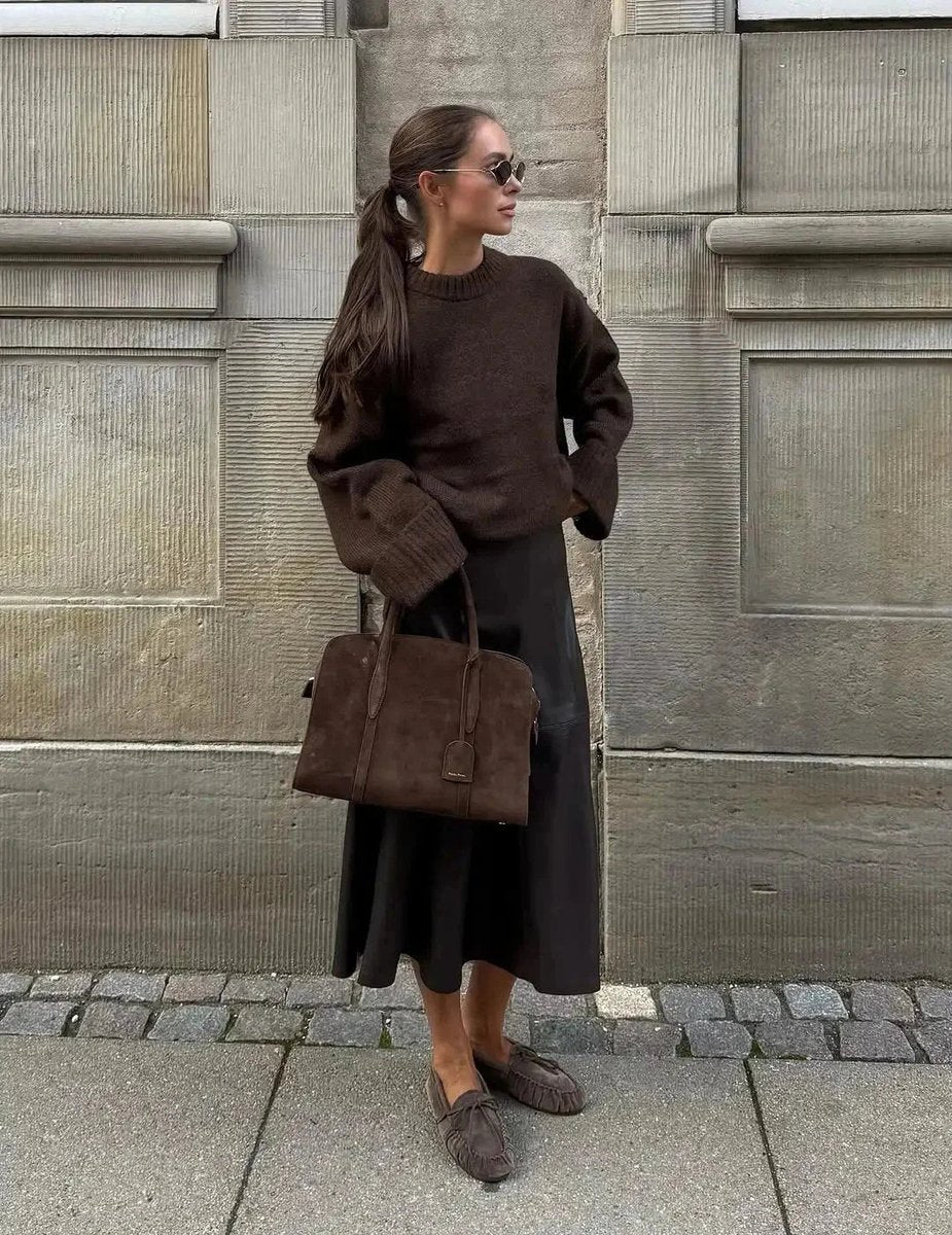 Women's Oversized Knitted Jumper Long Sleeve Relaxed Fit Pullover