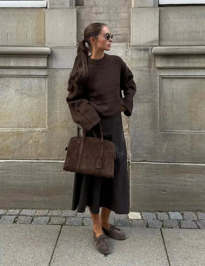Women's Oversized Knitted Jumper Long Sleeve Relaxed Fit Pullover