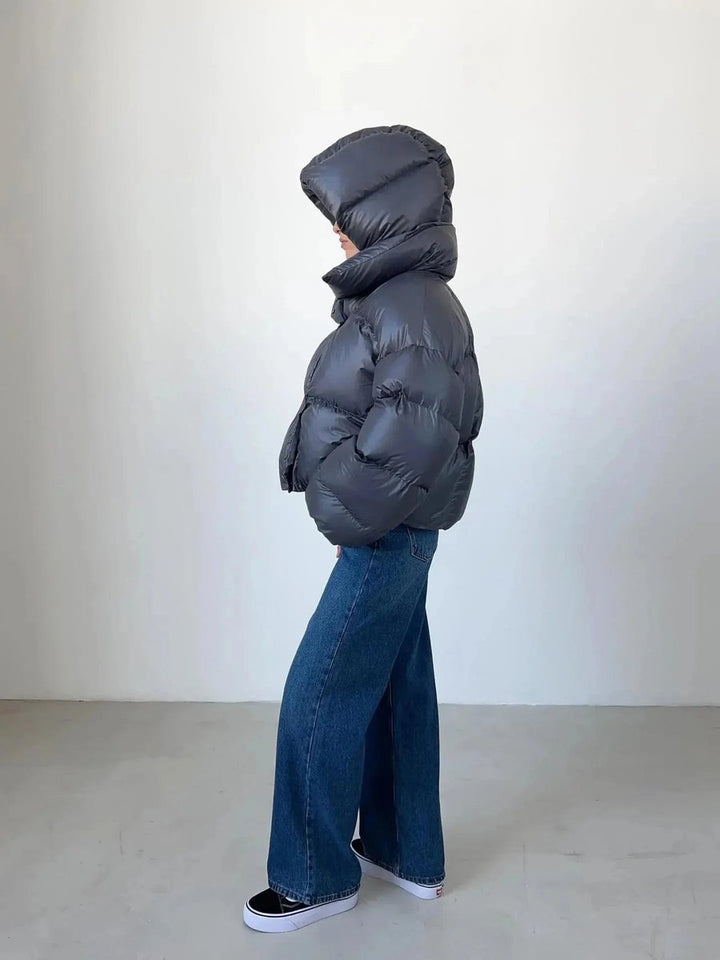 Women's Oversized Ladies Puffer Jacket High-Collar Quilted Coat