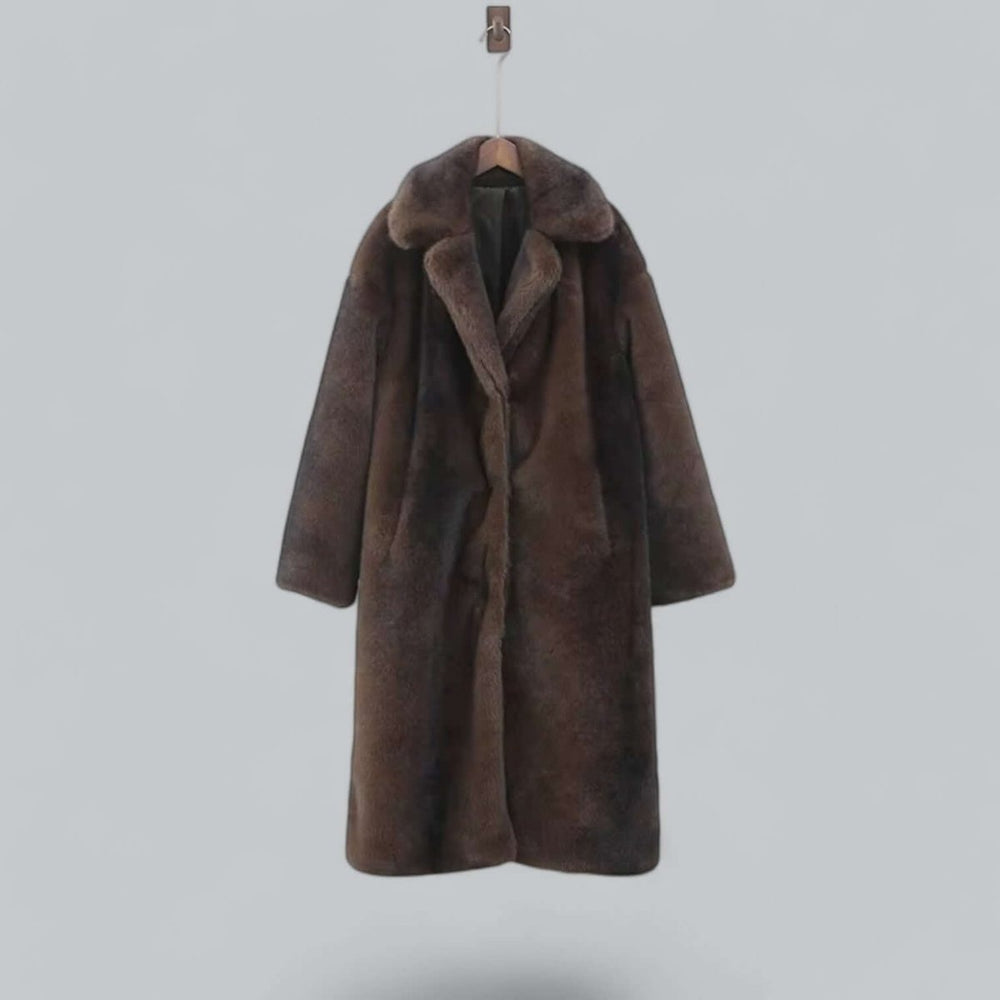 Women's Oversized Long Faux Fur Coat Relaxed Winter Trench Coat
