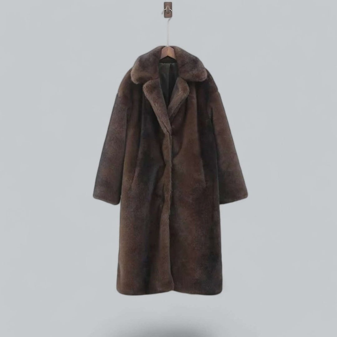 Women's Oversized Long Faux Fur Coat Relaxed Winter Trench Coat