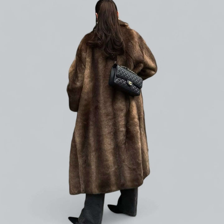 Women's Oversized Long Faux Fur Coat Relaxed Winter Trench Coat