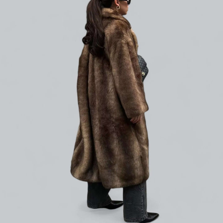Women's Oversized Long Faux Fur Coat Relaxed Winter Trench Coat