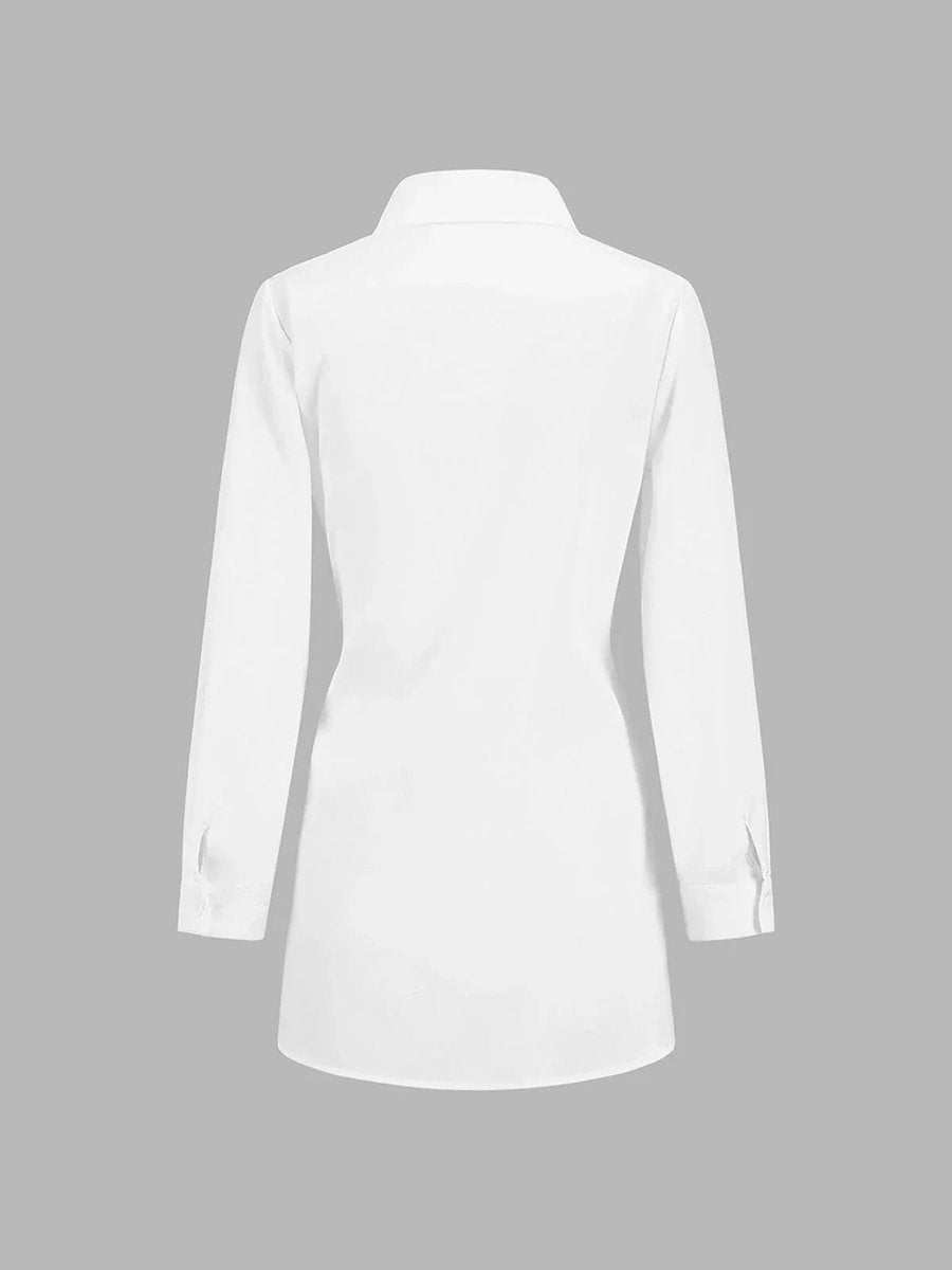 Women's Oversized Long-Sleeve Tie-Front Blouse