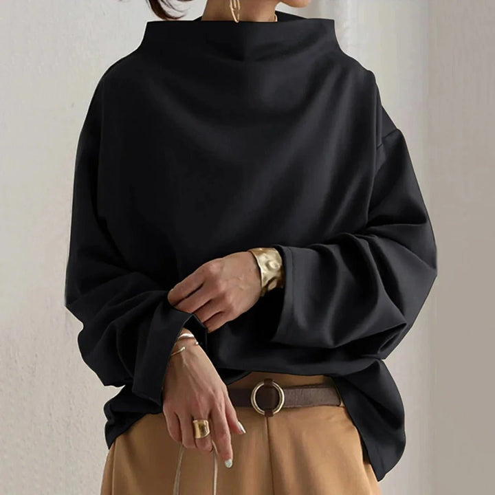 Women's Oversized Roll Neck Jumper Batwing Sleeve Top