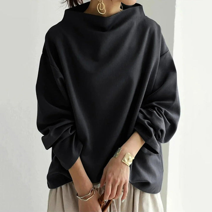 Women's Oversized Roll Neck Jumper Batwing Sleeve Top