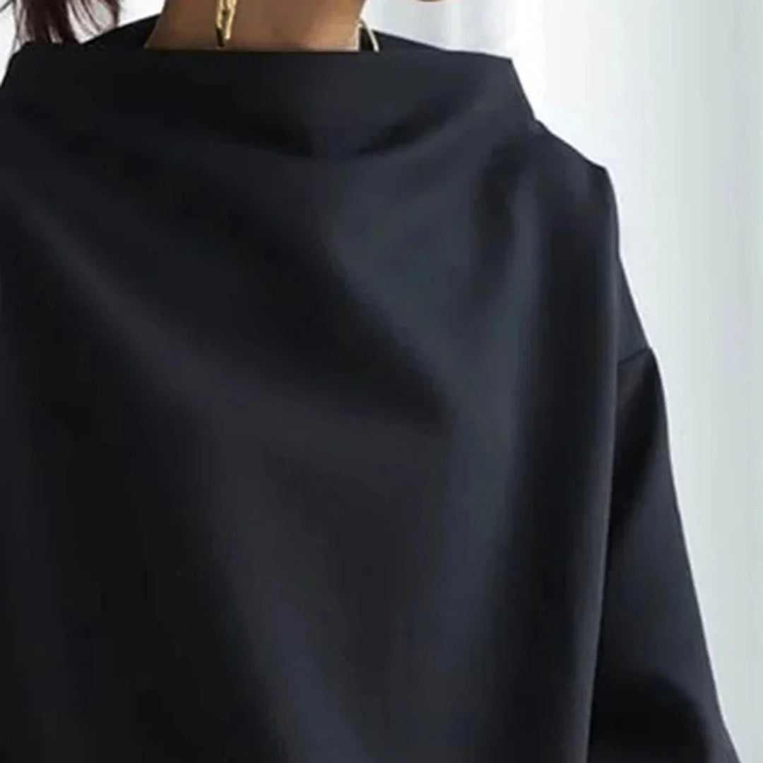 Women's Oversized Roll Neck Jumper Batwing Sleeve Top