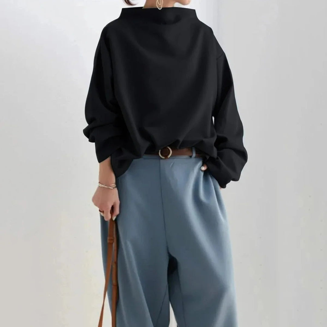 Women's Oversized Roll Neck Jumper Batwing Sleeve Top