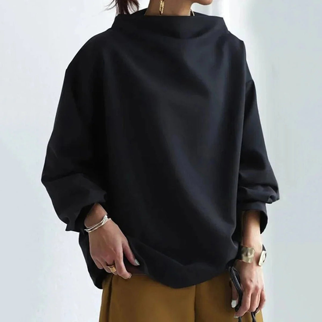 Women's Oversized Roll Neck Jumper Batwing Sleeve Top
