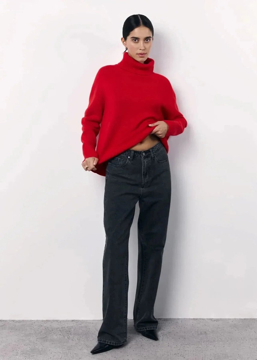 Women's Oversized Roll Neck Knitted Jumper