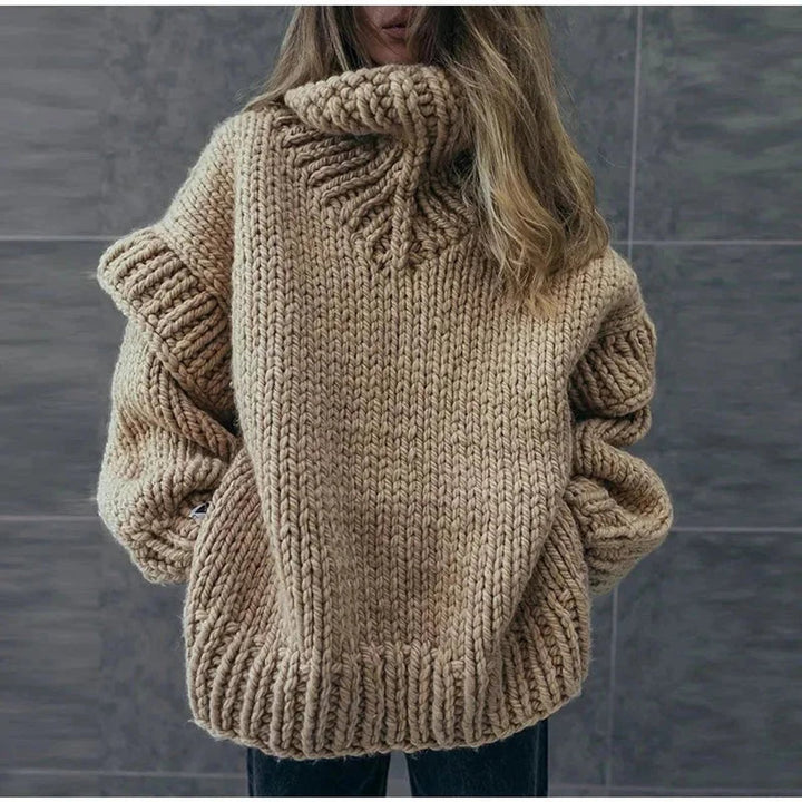 Women's Oversized Roll Neck Knitted Jumper Dress