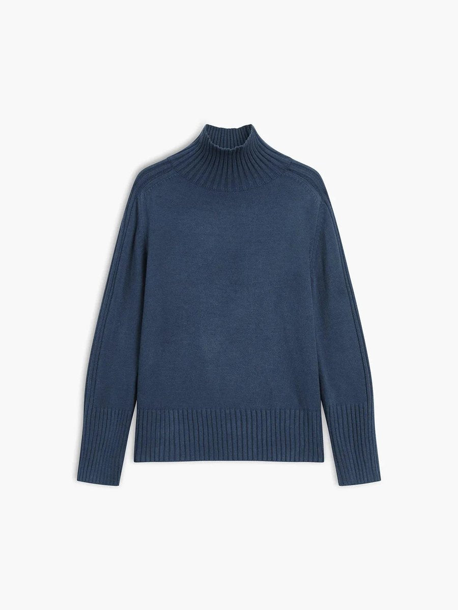 Women's Oversized Roll Neck Knitted Jumper Ribbed Long Sleeve