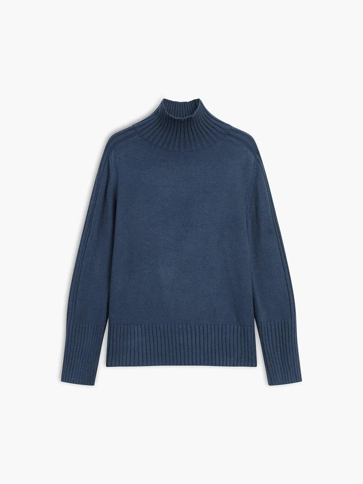 Women's Oversized Roll Neck Knitted Jumper Ribbed Long Sleeve