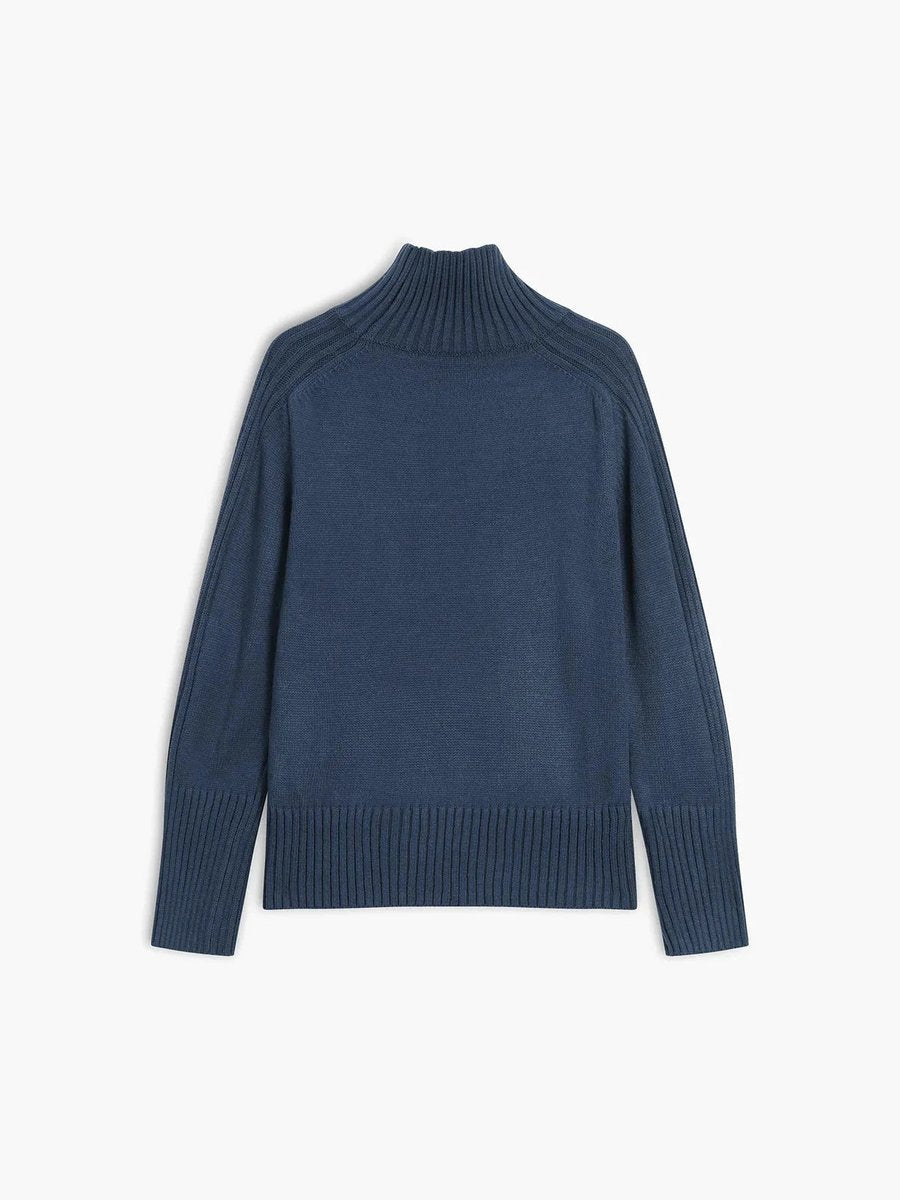 Women's Oversized Roll Neck Knitted Jumper Ribbed Long Sleeve