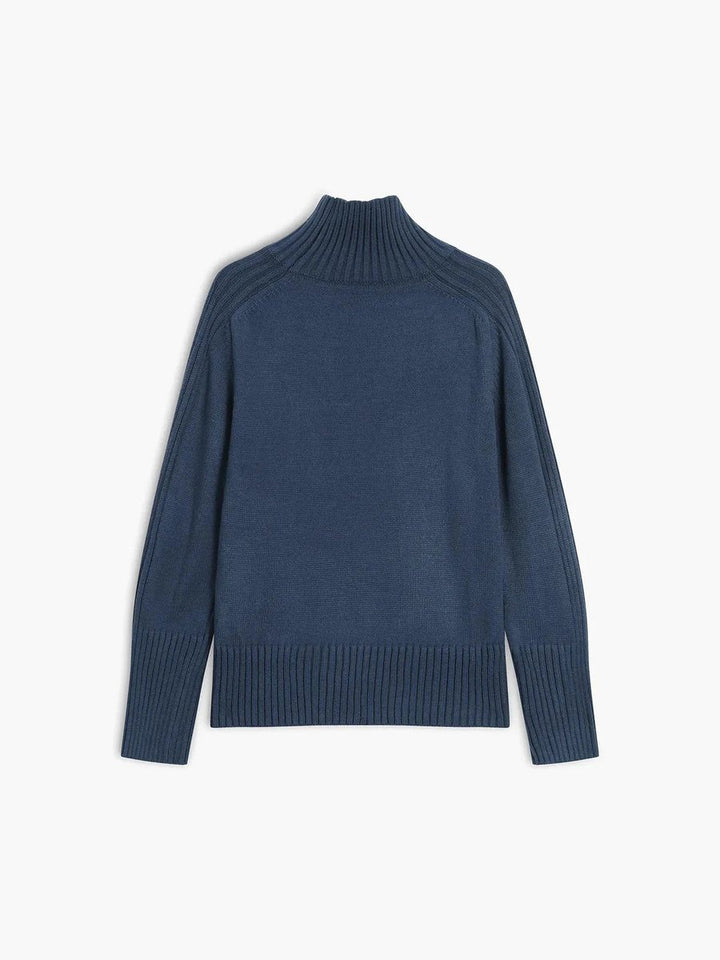 Women's Oversized Roll Neck Knitted Jumper Ribbed Long Sleeve