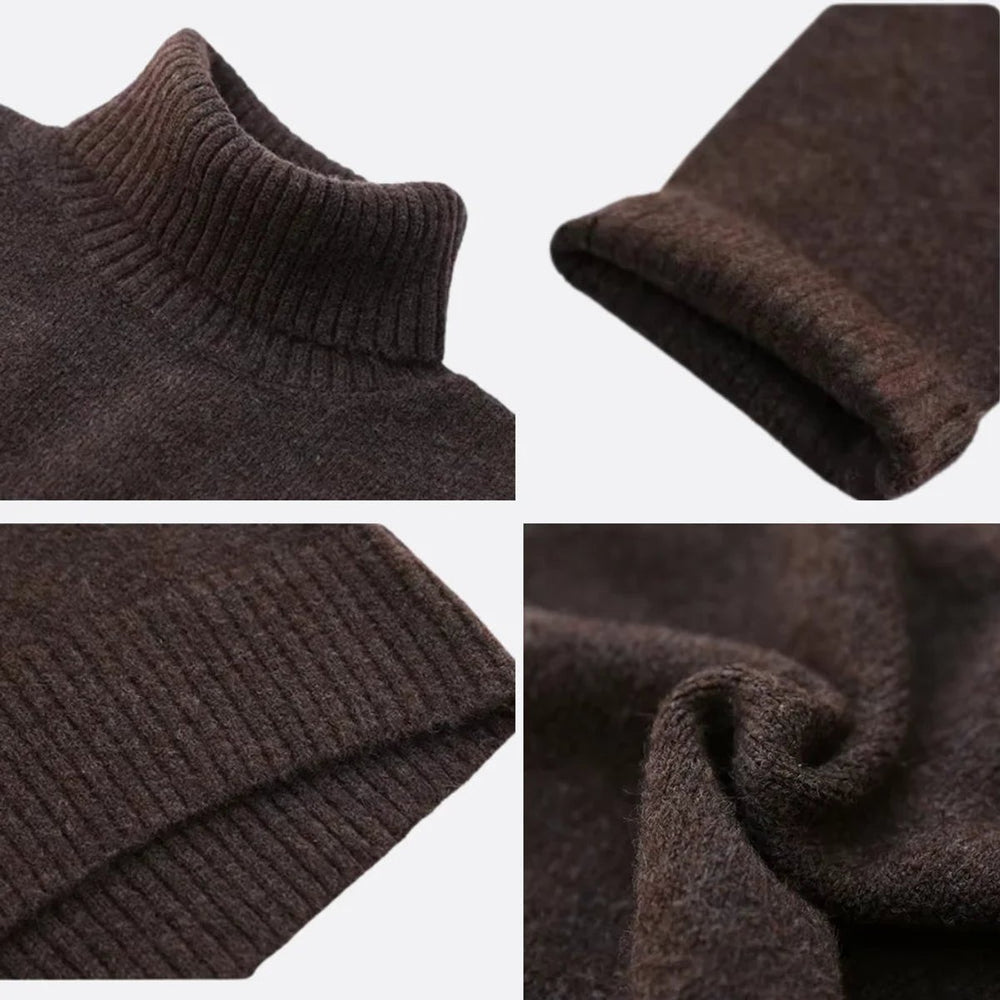 Women's Oversized Roll Neck Knitted Jumper Turtleneck Pullover