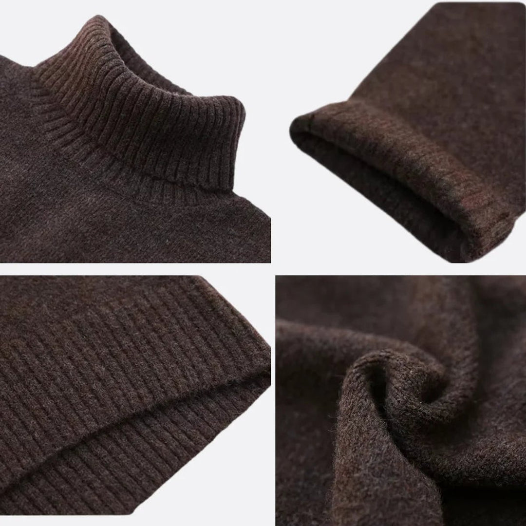 Women's Oversized Roll Neck Knitted Jumper Turtleneck Pullover