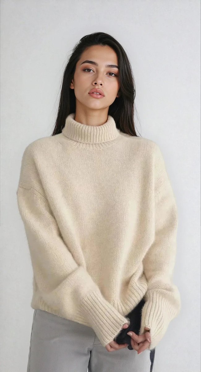 Women's Oversized Soft Knit Roll Neck Jumper