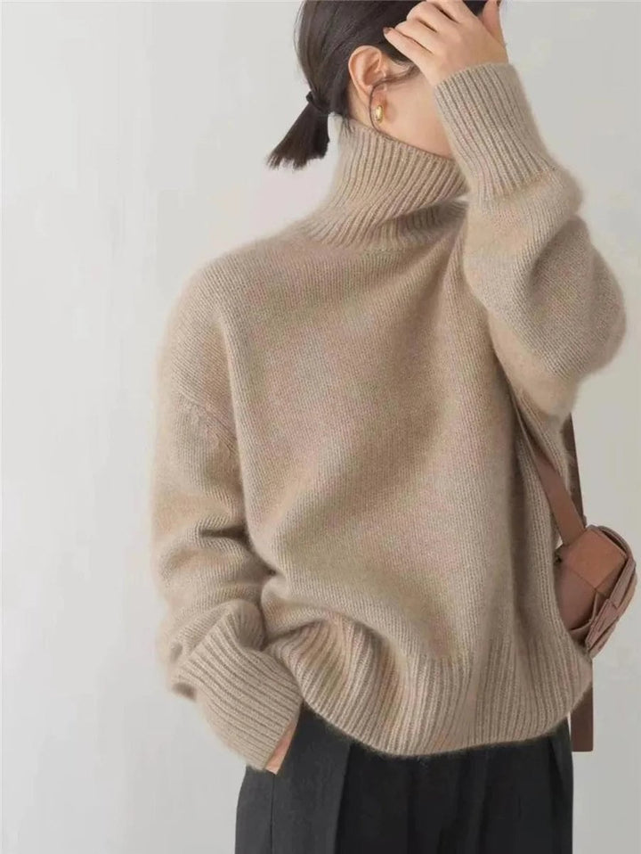 Women's Oversized Soft Knit Roll Neck Jumper