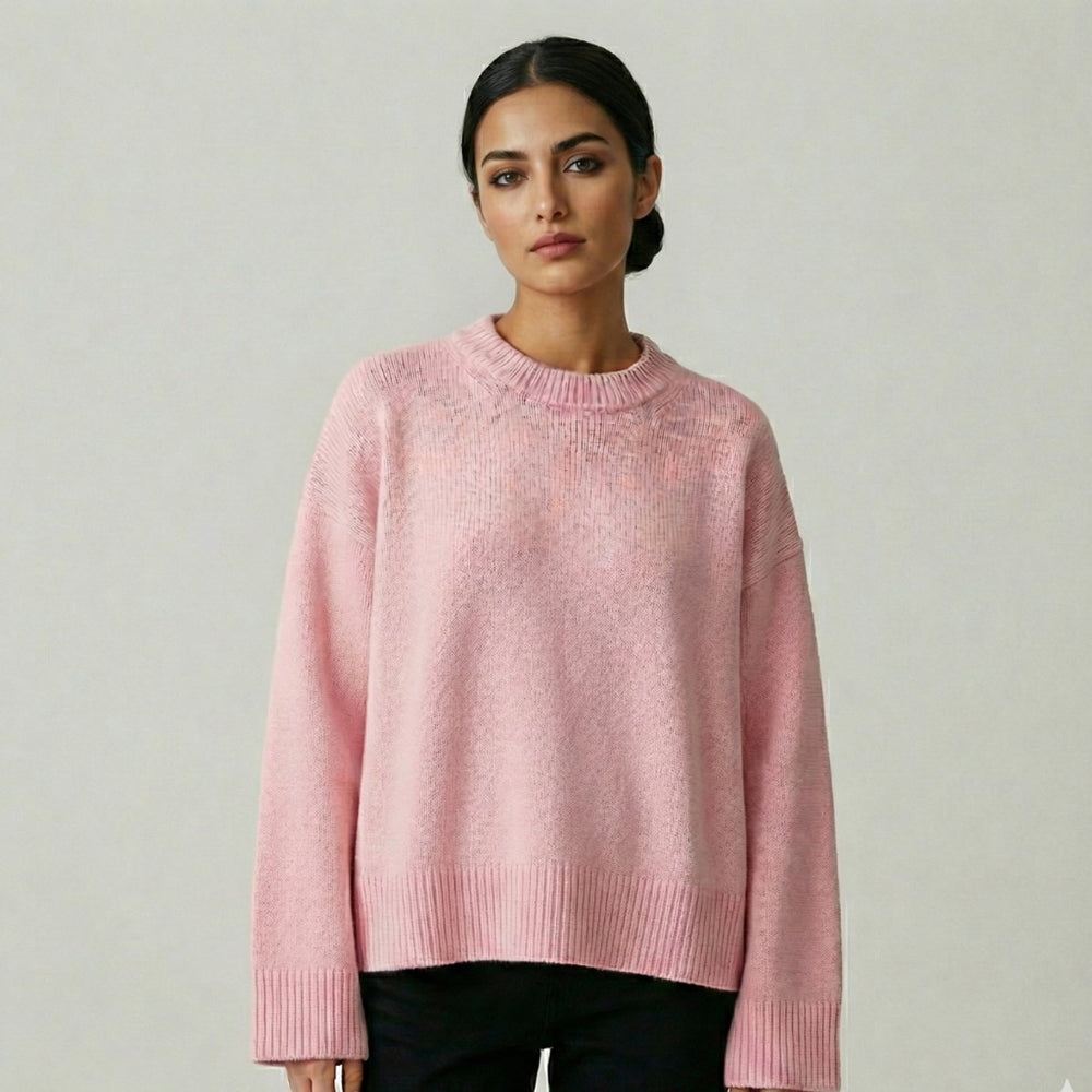 Women's Oversized Soft Knitted Jumper Long Sleeve Crewneck