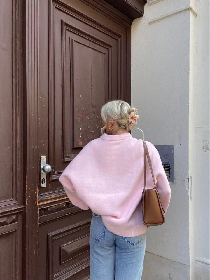 Women's Oversized Soft Knitted Jumper Long Sleeve Crewneck