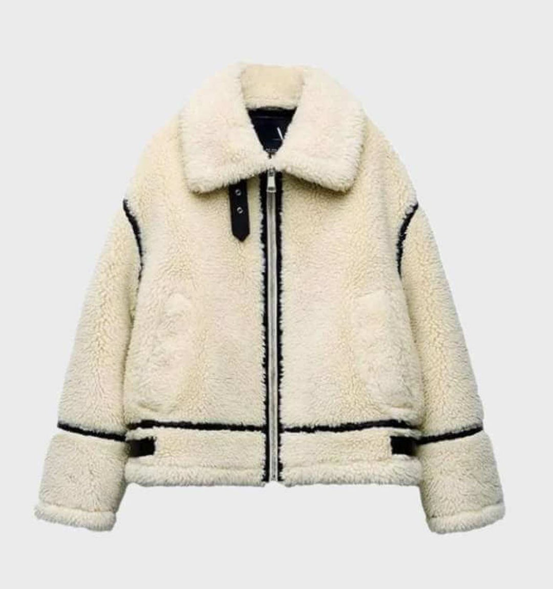Women's Oversized Teddy Fleece Zip-Up Coat