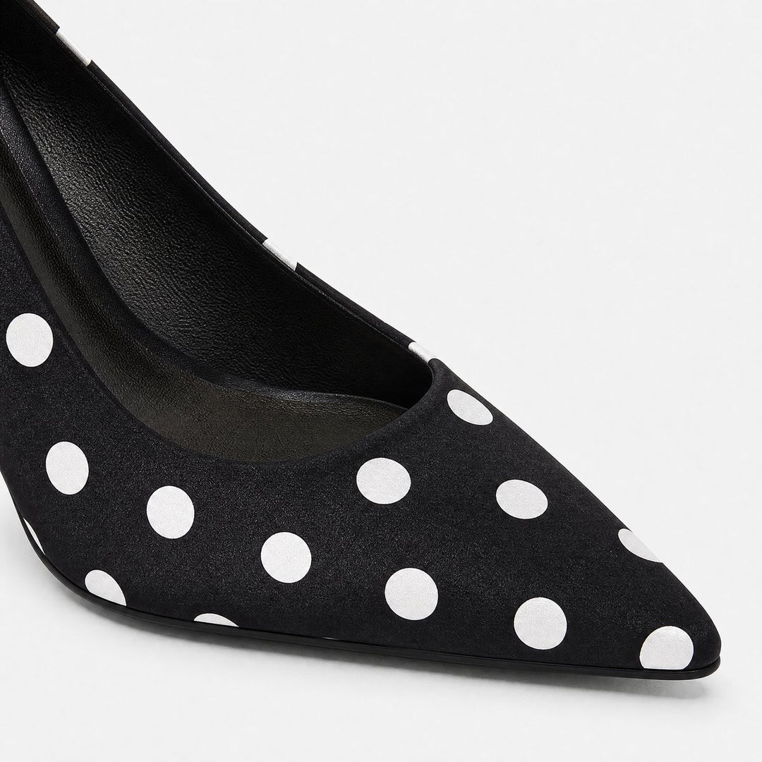 Women's Polka Dot Pointed Toe Stiletto Heeled Court Shoes