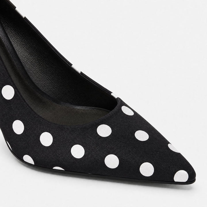Women's Polka Dot Pointed Toe Stiletto Heeled Court Shoes