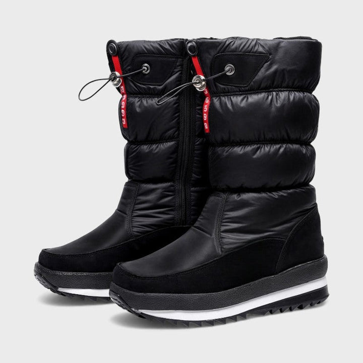Women's Quilted Knee-High Snow Boots Non-Slip Lace-Up Winter