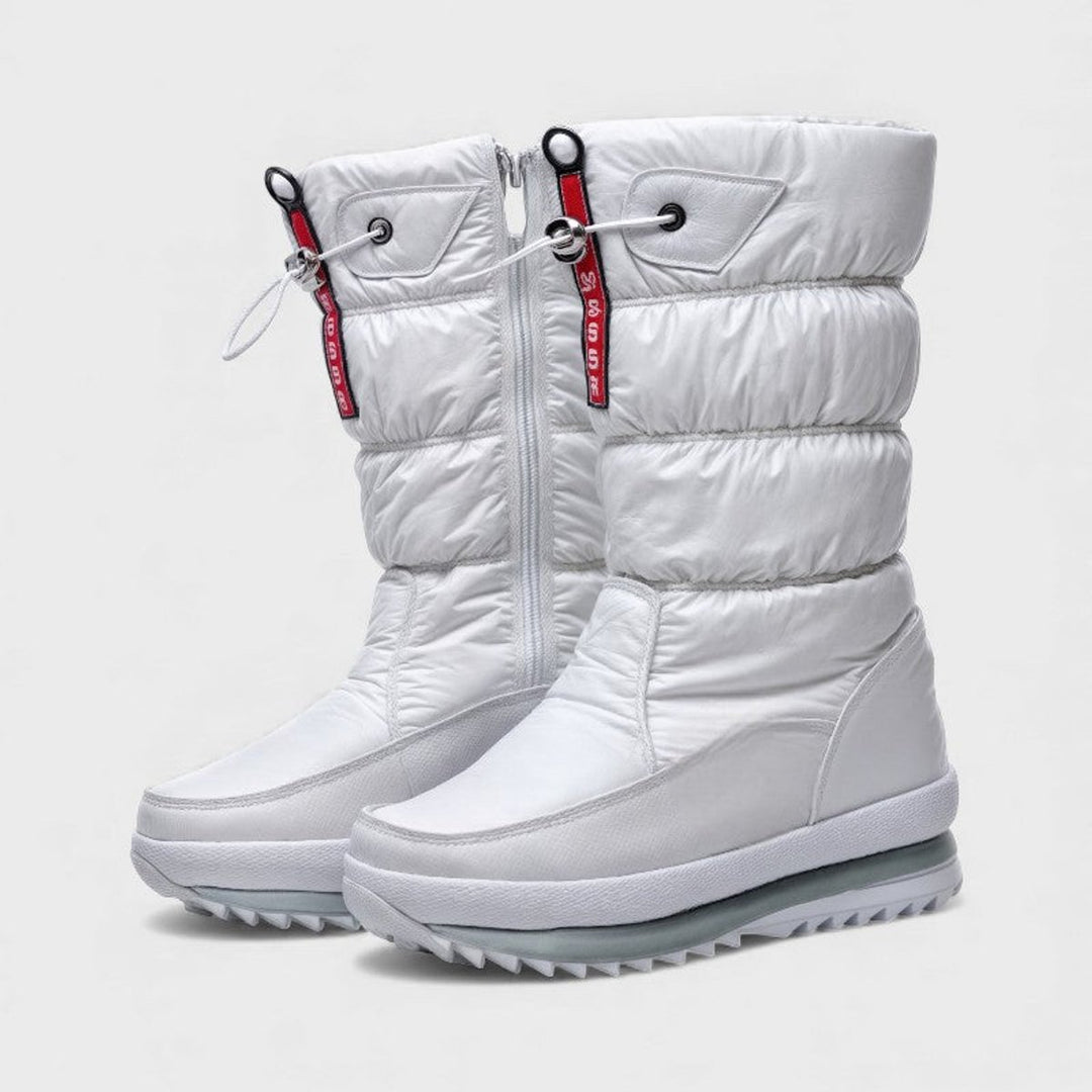 Women's Quilted Knee-High Snow Boots Non-Slip Lace-Up Winter