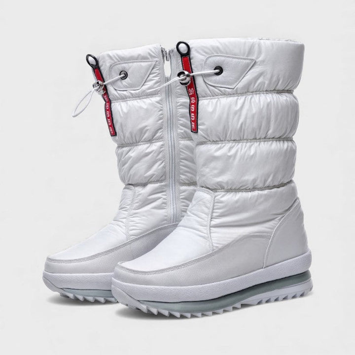 Women's Quilted Knee-High Snow Boots Non-Slip Lace-Up Winter
