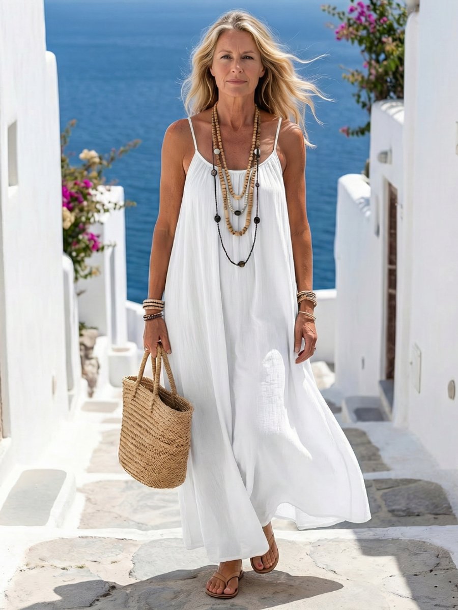 Women's Relaxed Everyday Maxi Dress Sleeveless Flowing Holiday
