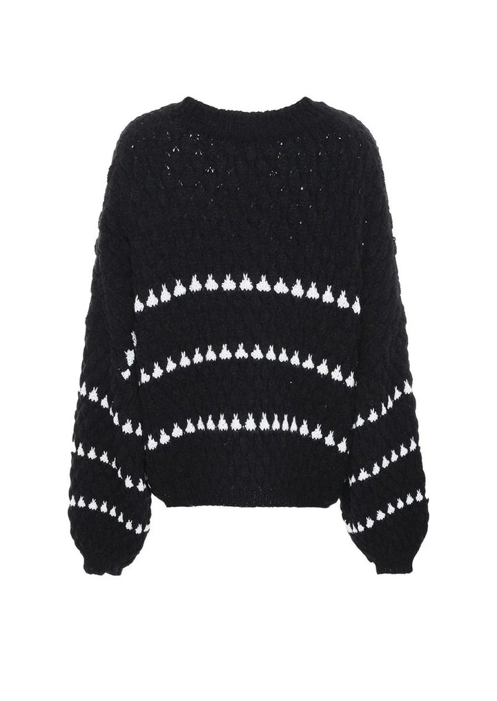 Women's Relaxed-Fit Geometric Striped Knitted Jumper