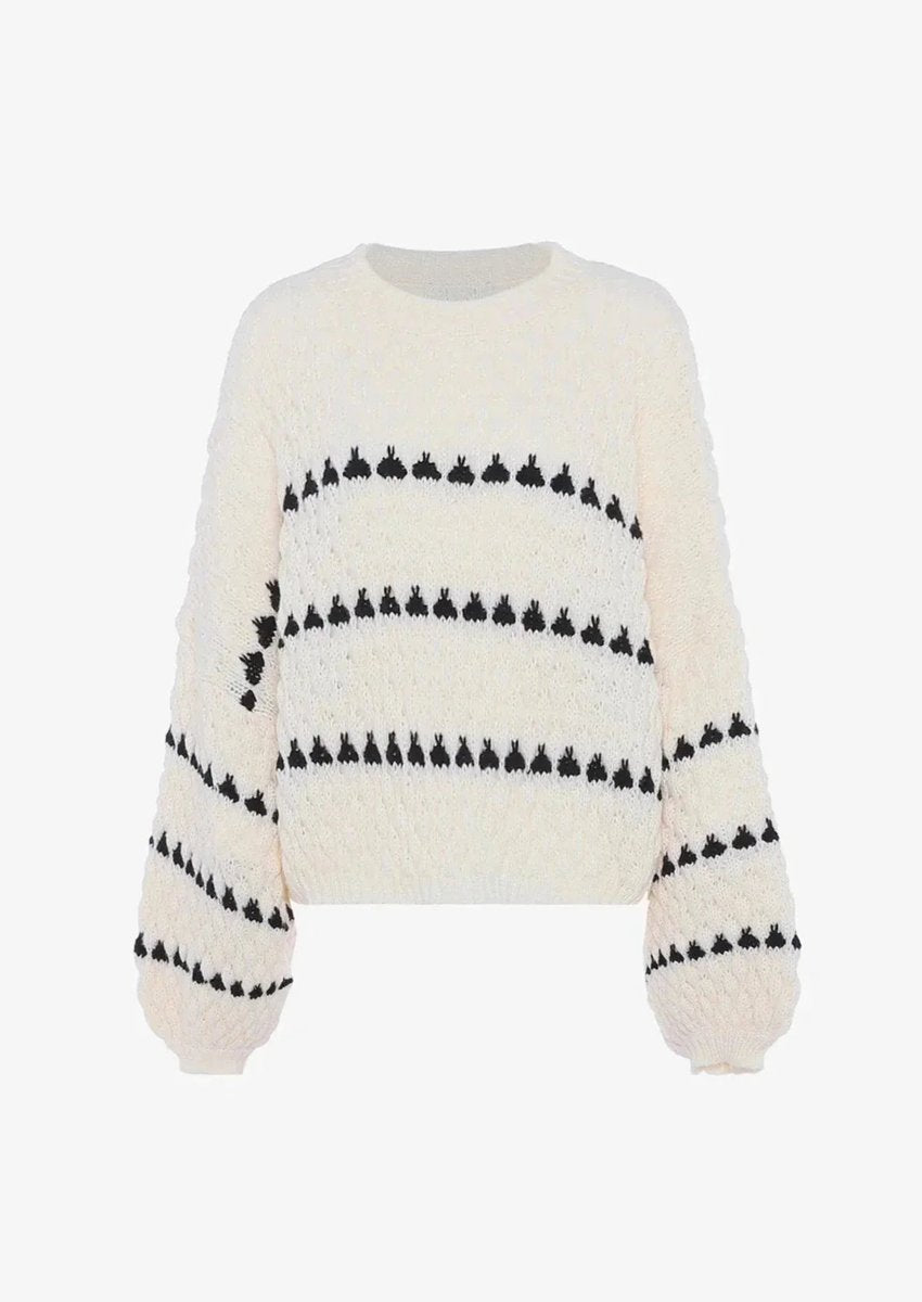 Women's Relaxed-Fit Geometric Striped Knitted Jumper