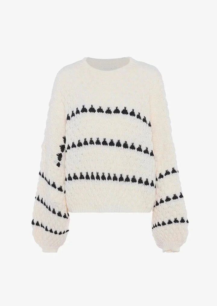 Women's Relaxed-Fit Geometric Striped Knitted Jumper