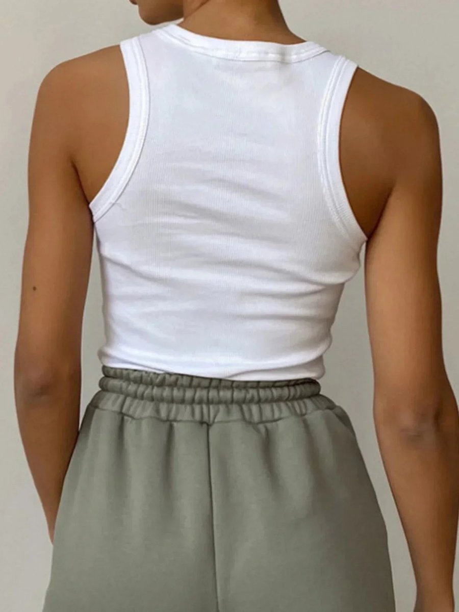 Women's Ribbed Sleeveless Vest Top Layering Essential